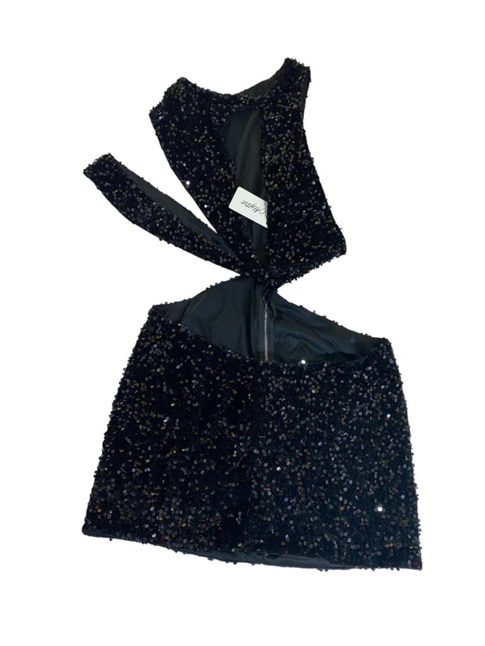 NWT Alglist Women's Black Sequin Cut Out Cocktail Dress - XL